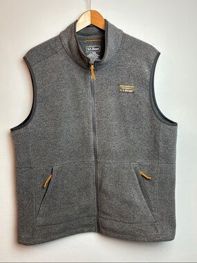 L.L. Bean Men's Large Mountain Classic Fleece Vest Gray Outdoor